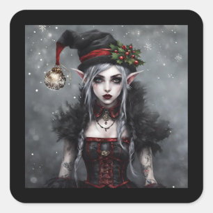 Gotische Weihnachten Quadratischer Aufkleber