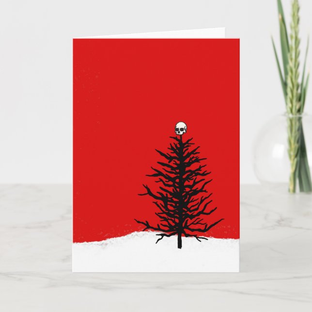 Gotische Weihnachtsbaum-Karte Feiertagskarte (Vorderseite)