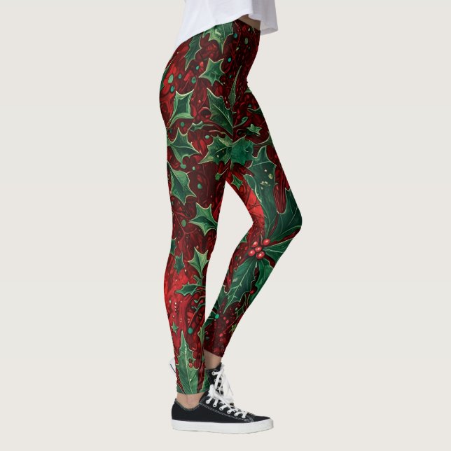 Gotische Weihnachtsbäume Leggings (Rechts)