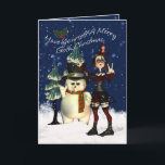 Gotische Weihnachtskarte, H.I.P. Und Schneemann Feiertagskarte<br><div class="desc">Gotische Weihnachtskarte,  H.I.P. Und Schneemann</div>