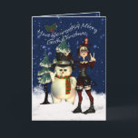 Gotische Weihnachtskarte, H.I.P. Und Schneemann Feiertagskarte<br><div class="desc">Gotische Weihnachtskarte,  H.I.P. Und Schneemann</div>