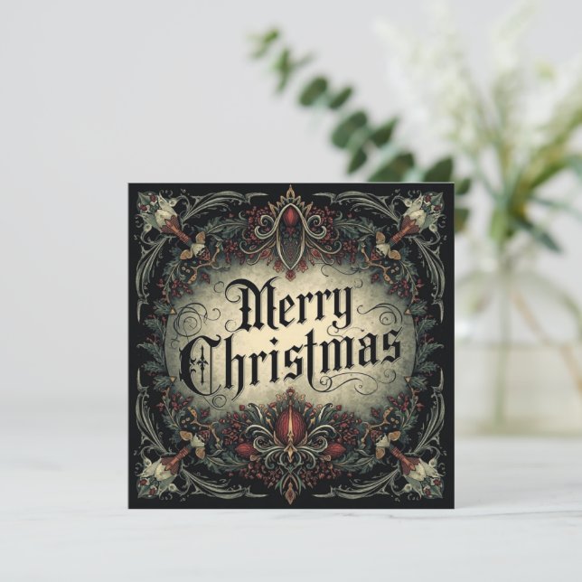 gotische Weihnachtskarte Karte (Stehend Vorderseite)