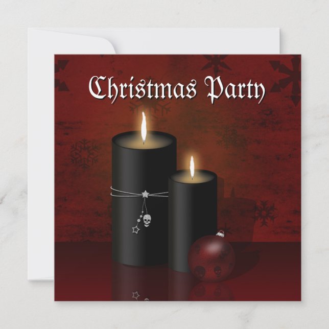 Gotische Weihnachtskerzen Ornament Einladung (Vorderseite)
