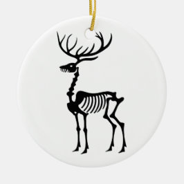 Gotische Weihnachtsrentierskelette Keramik Ornament