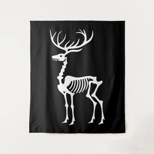 Gotische Weihnachtsrentierskelette Wandteppich (Vorderseite)