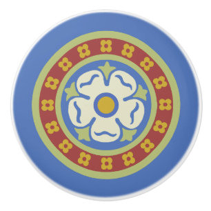 Gotische Wiederbelebung der Rose Medallion Keramikknauf
