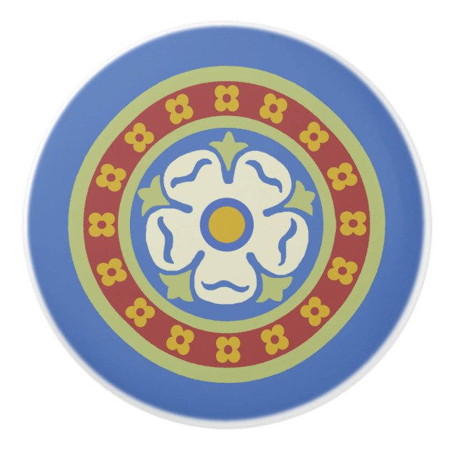 Gotische Wiederbelebung der Rose Medallion Keramikknauf (Vorderseite)