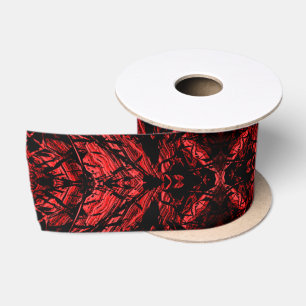Gotischer Art-Tintenkleks-Test-rotes und schwarzes Satinband