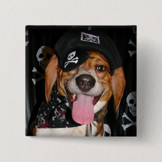 Gotischer Beagle-Piratenhundknopf Button