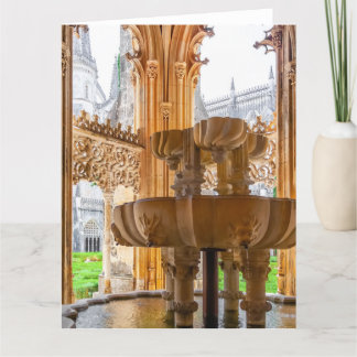 Gotischer Brunnen und Kloster. Kloster Batalha Dankeskarte