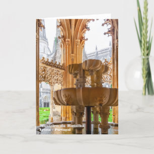 Gotischer Brunnen und Kloster. Kloster Batalha Dankeskarte