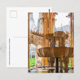 Gotischer Brunnen und Kloster. Kloster Batalha Postkarte