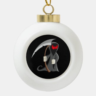 Gotischer Cartoon-grimmiger Sensenmann Halloween Keramik Kugel-Ornament