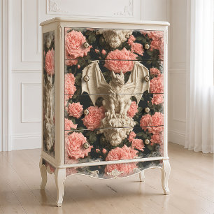 Gotischer Creme-Rosa-Barock-Gargoyl-Geflügelter Dr Seidenpapier