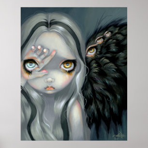 Gotischer Engel des göttlichen Hand-KUNST-DRUCKES Poster