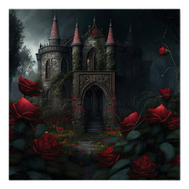Gotischer Friedhof Rose Garten Poster