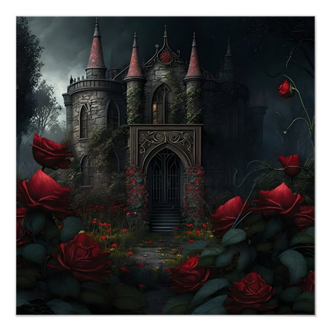 Gotischer Friedhof Rose Garten Poster (Vorderseite)