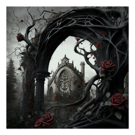 Gotischer Friedhof Rose Garten Poster
