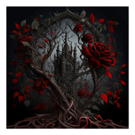 Gotischer Friedhof Rose Garten Poster