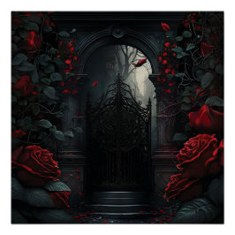 Gotischer Friedhof Rose Garten Poster