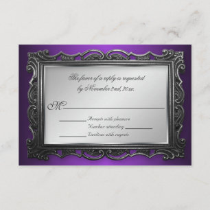 Gotischer Rahmen lila UAWG Antwort-Karten RSVP Karte