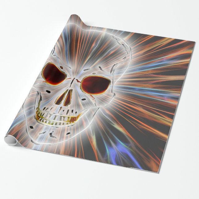 Gotischer Schädel-Horror Geschenkpapier (Ungerollt)