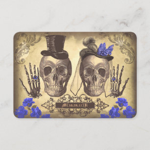 Gotischer Schädel-Tag der toten Hochzeit RSVP Karte