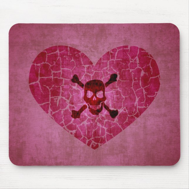 Gotischer Schmutz-defektes Herz Mousepad (Vorne)