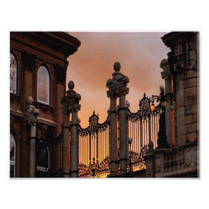 Gotischer Sonnenuntergang in Budapest Fotodruck