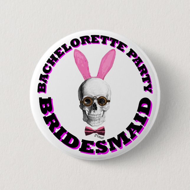 Gotischer Steampunk Junggeselinnen-Abschied Button (Vorderseite)