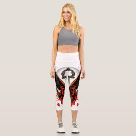 Gotischer Velvet-Bow-Schlüssel mit Flügeln & Mond Capri Leggings