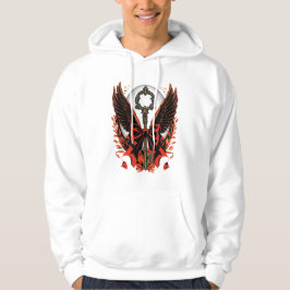 Gotischer Velvet-Bow-Schlüssel mit Flügeln & Mond Hoodie