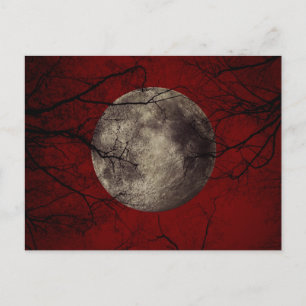 Gotischer Vollmond mit Jagdbäumen Postkarte