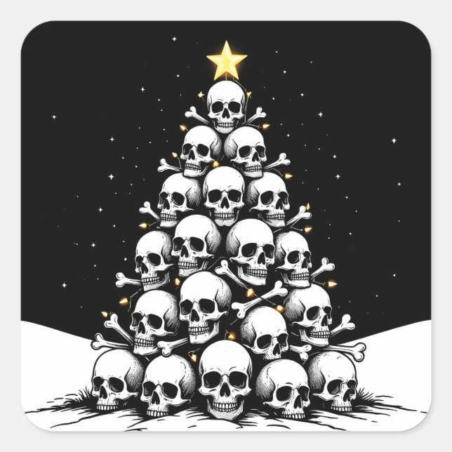 Gotischer Weihnachtsbaum III Quadratischer Aufkleber (Vorderseite)