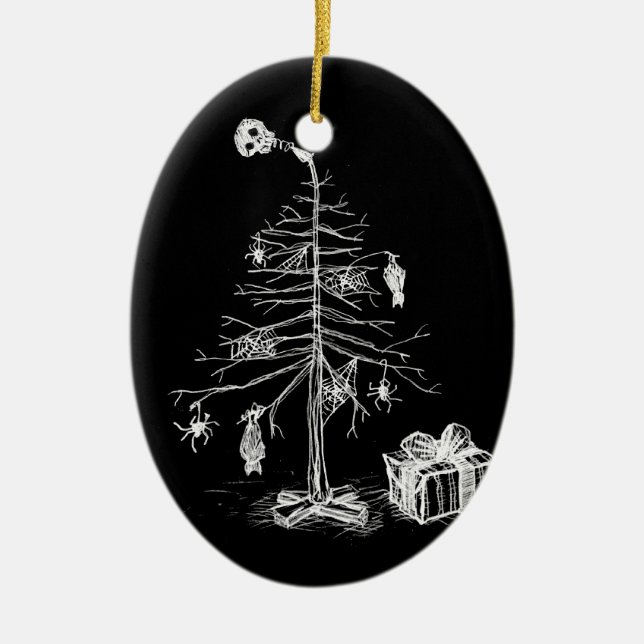 Gotischer Weihnachtsbaum Keramik Ornament (Vorne)