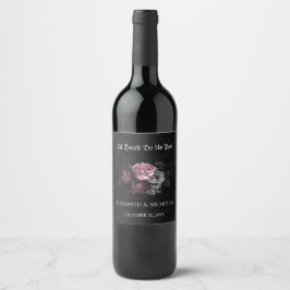 Gotisches BlumenHalloween-Weinlabel Weinetikett