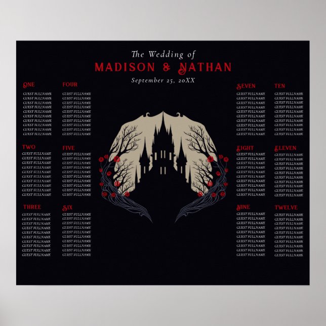 Gotisches Blumenschloss Hochzeit Poster (Vorne)