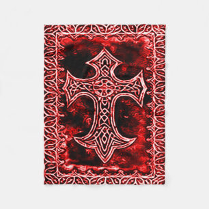 Gotisches Blut-Kreuz-Symbol Fleecedecke