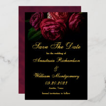 Gotisches Elegantes Schwarzes Gold Save the Date