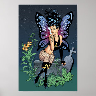 Gotisches feenhaftes Grab, das mit Rissen durch Al Poster