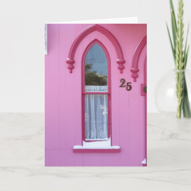 Gotisches Fenster und Schnee - Martha's Vineyard Karte (Vorderseite)