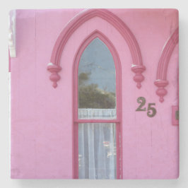 Gotisches Fenster und Schnee - Martha's Vineyard Steinuntersetzer