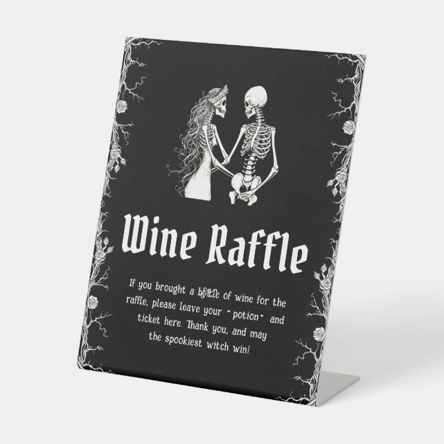 Gotisches Halloween Brautparty Weinrebenschild Sockelschild (Vorderseite)