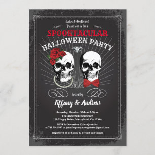 Gotisches Halloween-Party einladen. Schwarz Einladung