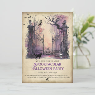 Gotisches Halloween-Party Wasserfarbe Einladung