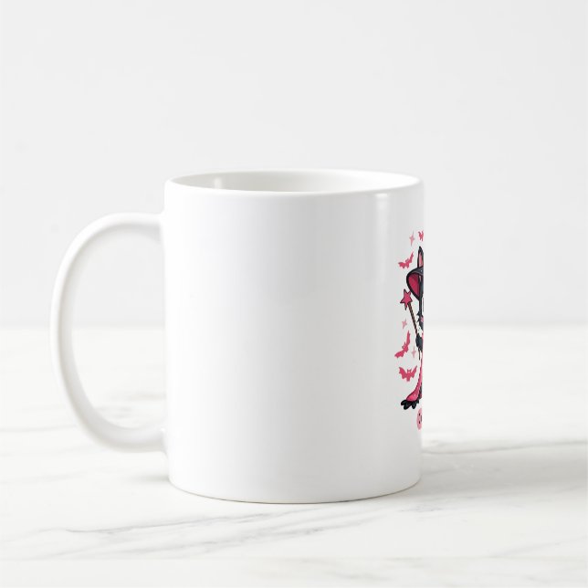 Gotisches Kätzchen in Rosa - süß, aber verzaubert  Kaffeetasse (Links)