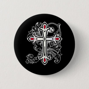 Gotisches Kreuz Button