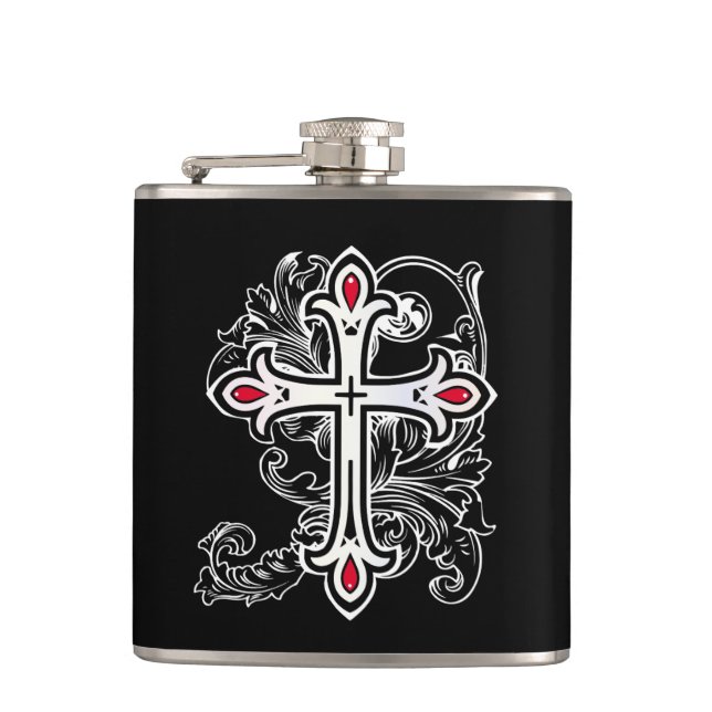 Gotisches Kreuz Flachmann (Vorderseite)