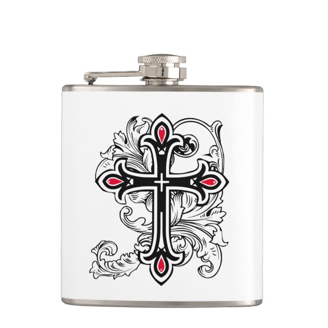 Gotisches Kreuz Flachmann (Vorderseite)
