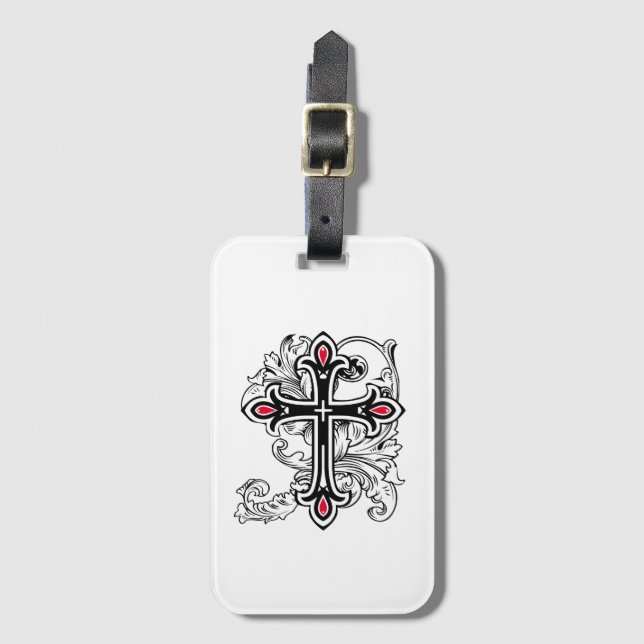 Gotisches Kreuz Gepäckanhänger (Vorderseite Vertikal)
